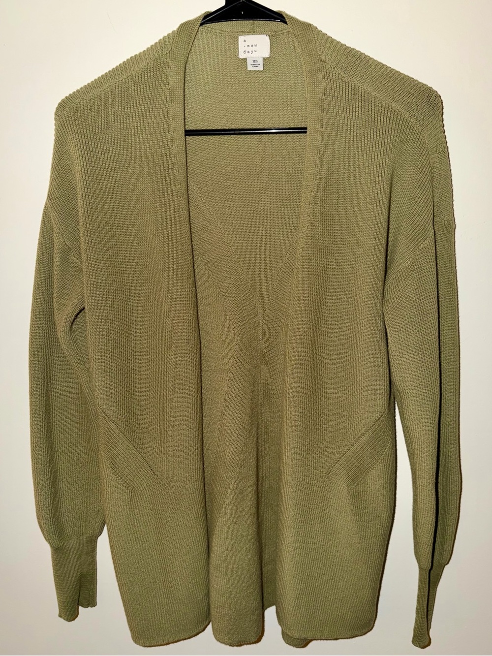 a new day Olive Open-Front Knit Cardigan